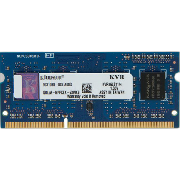Kingston 4GB 1600MHz DDR3L 1.35V