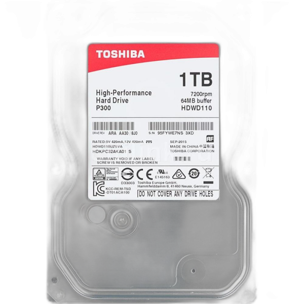 HDD 1TB Toshiba P300 7200rpm