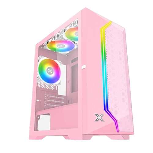 CASE XIGMATEK mATX GEMINI II QUEEN pink w/TG, Meshed Grill ARGB FP, 3x120mm X24F Arctic Fixed RGB Fan