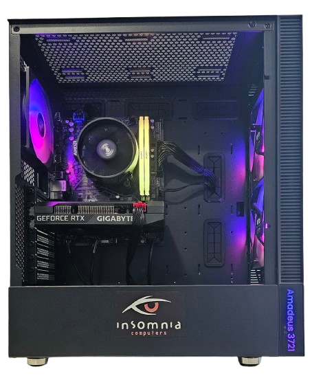 Insomnia Shadow Eclipse: A520, Ryzen 5 3600, 16GB DDR4-3200, RTX3060 12GB, 1TB NVMe