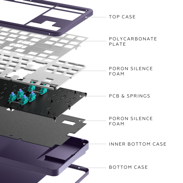 Dark Project ALU87A Violet/White - Mechanical Gaming Keyboard