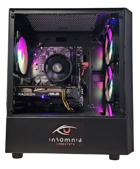 Insomnia Shadow Runner: A520, Ryzen 3 1200AF, 16GB DDR4-3200, RX6500XT 4GB, 500GB NVMe