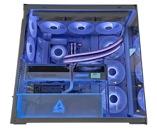 Insomnia Arctic Apex 3: X870E, Ryzen 7 9800X3D, 32GB DDR5-6000, RTX5090 32GB, 2TB Gen. 5