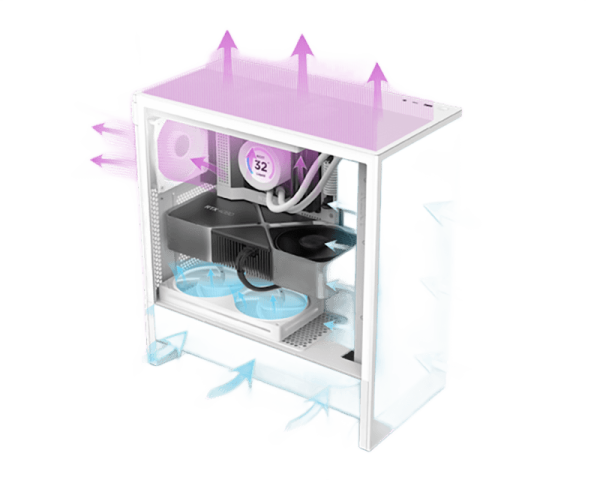 NZXT H5 Flow (2024) Gaming Case White (CC-H52FW-01)