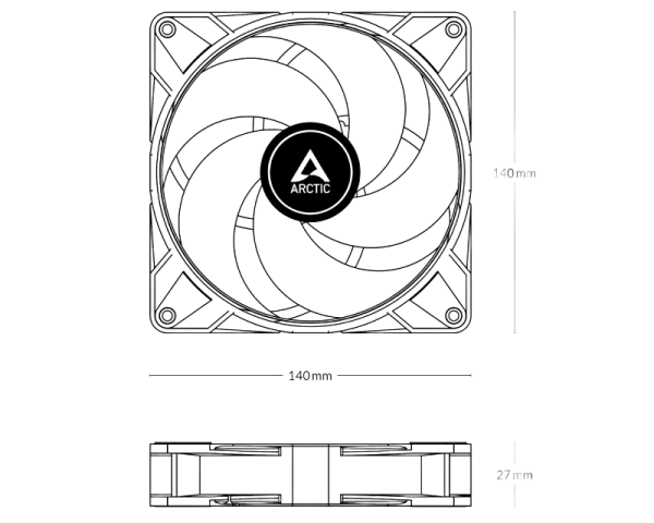 Arctic P14 140mm Max Cooling Fan White (ACFAN00304A)