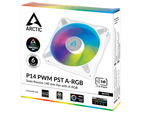 Arctic P14 PWM PST A-RGB 120mm Cooling Fan White (ACFAN00276A)