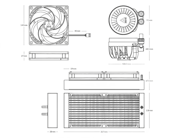 Arctic Liquid Freezer III 280 Water Cooling Black (ACFRE00135A)