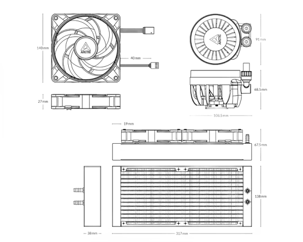 Liquid Freezer III 280 A-RGB White Water Cooling (ACFRE00151A)