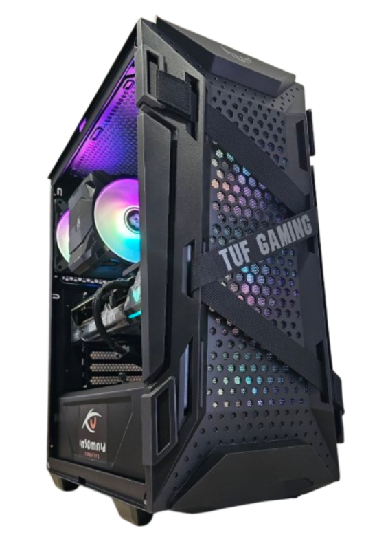 Insomnia Shadow TUF Gaming: B550, Ryzen 7 5700X3D, 32GB DDR4-3200, RTX4070 12GB, 1TB NVMe