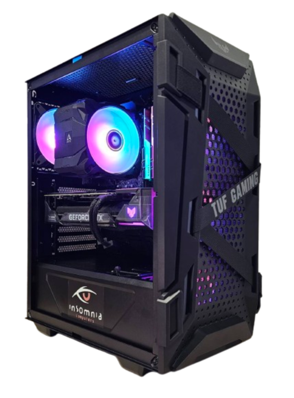 Insomnia Shadow TUF Gaming: B550, Ryzen 7 5700X3D, 32GB DDR4-3200, RTX4070 12GB, 1TB NVMe