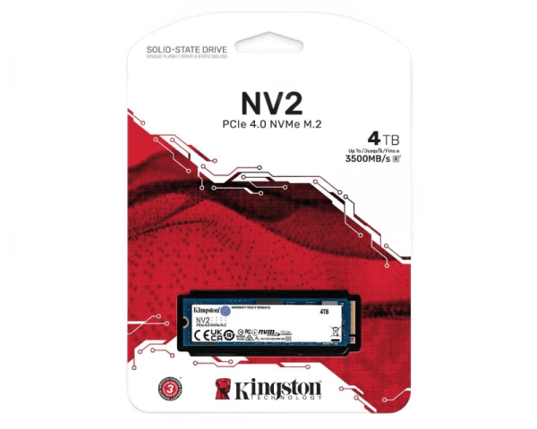 Kingston 4TB M.2 NVME SNV2S / 4000G NV2 SERIES SSD