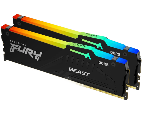 DIMM DDR5 64GB (2x32GB KIT) 5600mt / s KF556C40BBAK2-64 FURY BEAST RGB Black XMP