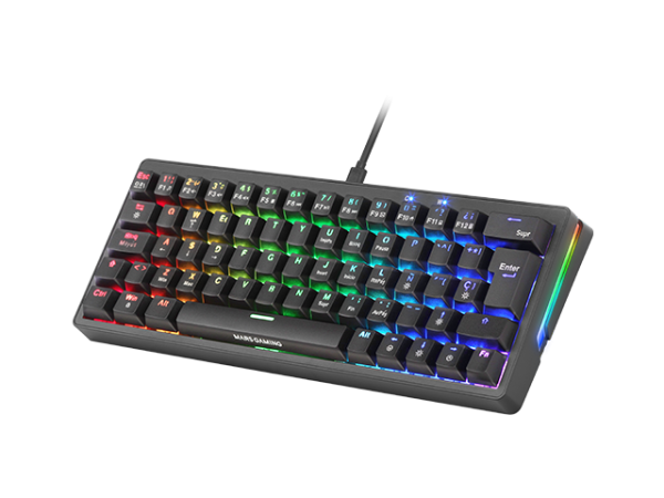 MARS Gaming Keyboard MKMINIPRO Hot-Swappable RGB Mechanical 60% Black