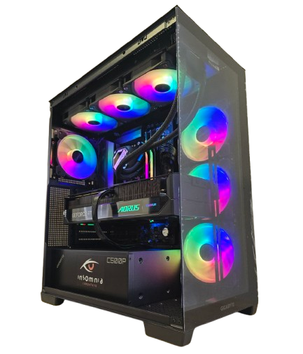 Insomnia Shadow Glass 3: Ryzen 7 7800X3D, RTX5070Ti AORUS Elite, 32GB DDR5-6000
