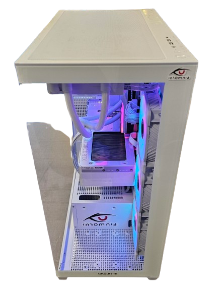 Insomnia Arctic Glass 3 Lite: B650M, Ryzen 7 7800X3D, RTX 5070, 32GB DDR5-6000, 1TB SSD